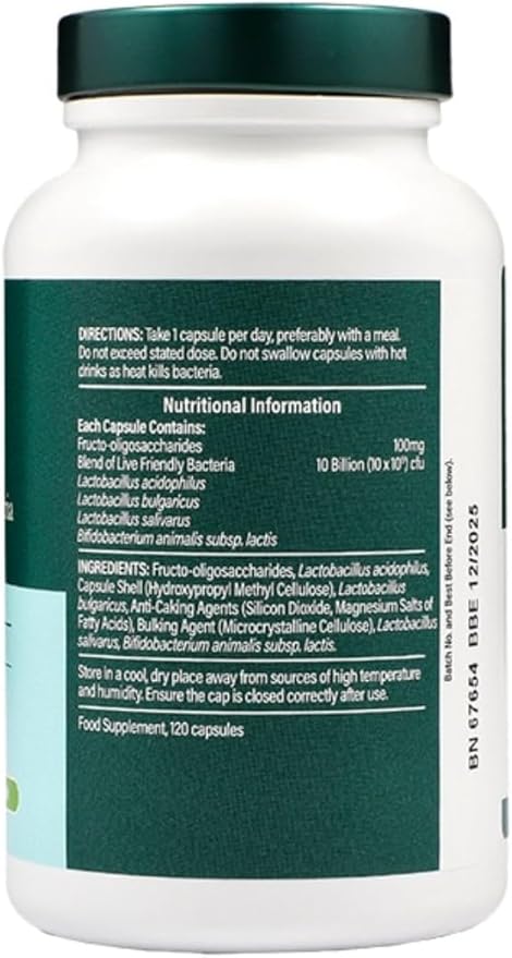 Holland and Barrett 10 Billion Live Friendly Bacteria with Acidophilus Vegan 120 Capsules