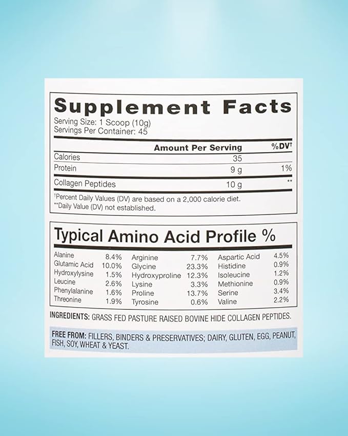 BioOptimal Collagen Peptides Powder - Grass-Fed Pasture-Raised Hydrolyzed Protein Supplement for Skin Hair &amp Nails - Non-GMO Zero Sugar Daily Supplement for Men &amp Women (45 Servings)
