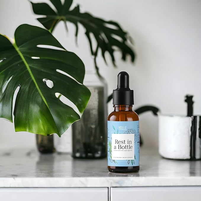 Yelle. Skincare – Rest in A Bottle – Natural Sleep Support with Organic Valerian Root Extract and Vegetable Glycerin – Helps Promote Restful Sleep and Relaxation – 2oz Dropper Bottle