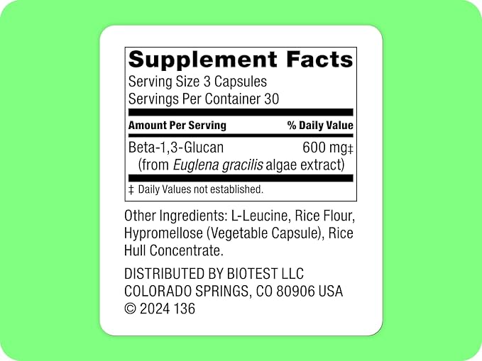 Biotest Beta-Glucan - Faster &amp Stronger Immune Response* - 30 Servings