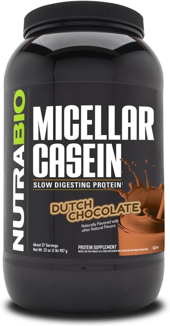 NutraBio Casein Protein Powder Micellar Casien Powder 25g Slow Digesting Protein Helps Keep You Full Overnight Muscle Recovery &amp Growth BCAA &amp EAA Gluten Free Soy Free 2lb Chocolate