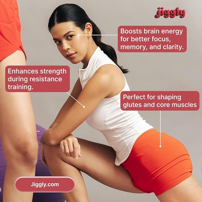 Jiggly Creatine Monohydrate Gummies for Men &amp Women Boost Focus Strength and Endurance Anti-Melting Formula Vegan Gluten-Free Non-GMO 5g of Creatine per Serving (Natural Strawberry 90 ct)