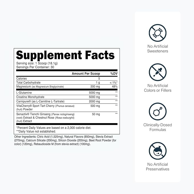 Transparent Labs Post - Post-Workout Recovery Muscle Builder with L-Glutamine Beta-Alanine and BetaPure Betaine Anhydrous for Muscle Recovery and Muscle Building - 30 Servings Strawberry Lemonade