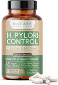 H Pylori Control - with Pylopass™ - Lactobacillus Reuteri DSM 17648-60 Capsules - 200 Billion CFU/g - Supports Elimination of Bad Bacteria in Stomach &amp Gut - GMP - Additive Free
