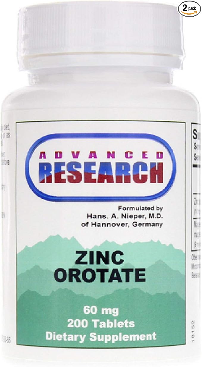 Zinc Orotate 60 mg 200 Tabs (Pack of 2)