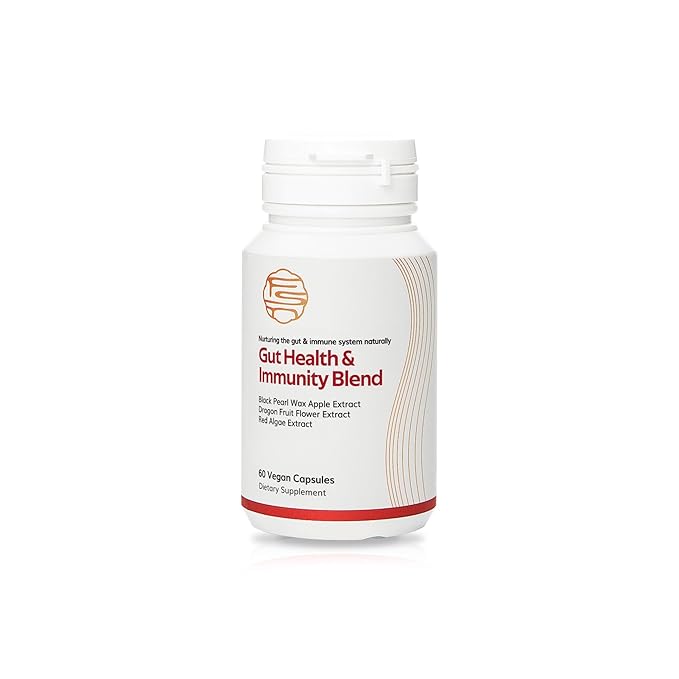 FSN FRUSIRNAG Gut Health Supplement with Black Pearl Wax Apple Supports Healthy Digestion Non-GMO Gluten-Free Chemicals/Toxin-Free 60 Capsules White