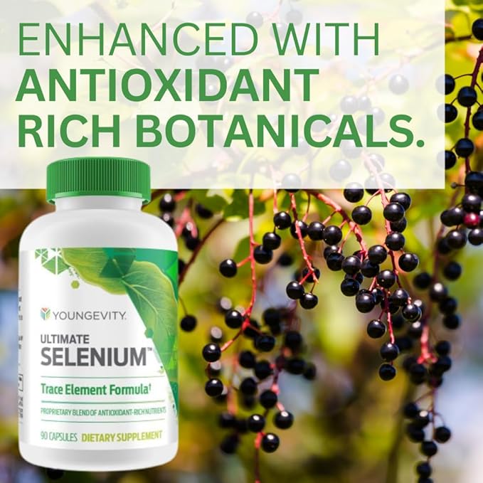 Youngevity Ultimate Selenium + Cofactors - Essential Mineral Supplement for Immune Support Antioxidant Defense Thyroid Function and Cellular Health (I-selenomethionine) - (90 Capsules)