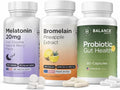 Balancebreens Melatonin + Bromelain + Probiotics Nighttime Digestive Wellness Bundle