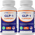 Vitamatic GLP-1 Support Supplement for Men &amp Women 60 Capsules - Made with Akkermansia Probiotics Prebiotic Clostridium Berberine Cinnamon Green Tea Turmeric &amp Colostrum - 2 Pack