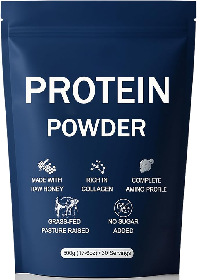 Protein Powder Over 80 Trace Elements with Beef Protein Powder Collagen Powder Raw Honey Maple Syrup Organic Dates Improved Skin Elasticity More Muscle Gain Gentle On Gut 500g (1)