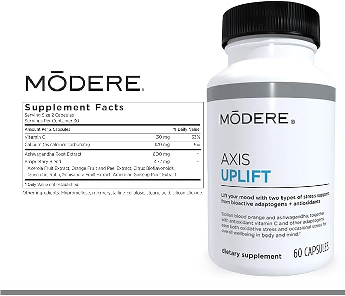 Modere Axis Uplift Wellness Capsules - Premium Daily Support Formula for Balance and Vitality with Selected Ingredients - Daily Use Formula - 60 Capsules