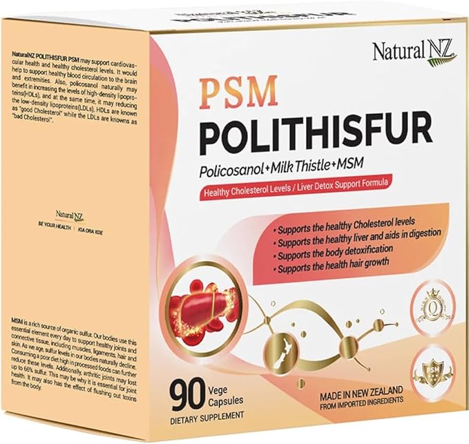 Polithisfur (Policosanol + Milk Thistle + MSM) 90 Vege Capsules (3)