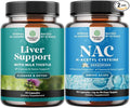 Bundle of Liver Cleanse Detox &amp Repair - Milk Thistle for Digestion &amp Immune Health - Ginger Root Choline Dandelion Root and NAC Supplement N-Acetyl Cysteine 600mg- High Absorption NAC 600 mg
