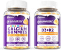 1 Pack Kids Calcium Gummies + 1 Pack D3 K2 Gummies Vitamin D3 10000 IU + K2 (MK7) 120mcg