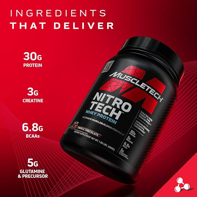 Muscletech Whey Protein Powder Phase8 Protein Powder | Whey &amp Casein Protein Powder Blend &amp Whey Protein Powder Nitro-Tech Whey Protein Isolate &amp Peptides | Milk Chocolate 4 Pounds