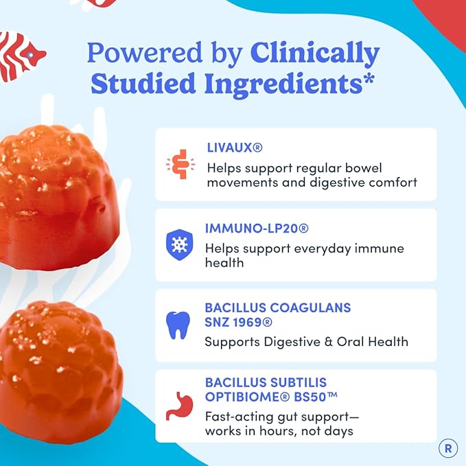 FIRST DAY Teens’ Gut Sustainer Tribiotic Gummies – 3-in-1 Prebiotic Probiotic &amp Postbiotic Supplement – Supports Digestive Skin Oral &amp Immune Health Nutrient Absorption &amp Growth – 60-D