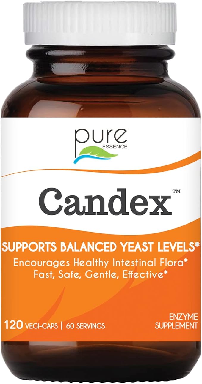 Pure Essence Candex Supplement - Yeast Overgrowth Supplement with Digestive Enzymes Yeast Infection Probiotic Treatment for Men and Women - 120 Capsules