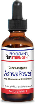 Physician's Strength AshwaPower - 2 fl oz - Wild Ashwagandha Root Extract - Supports Overall Health &amp Energy - 86 Servings