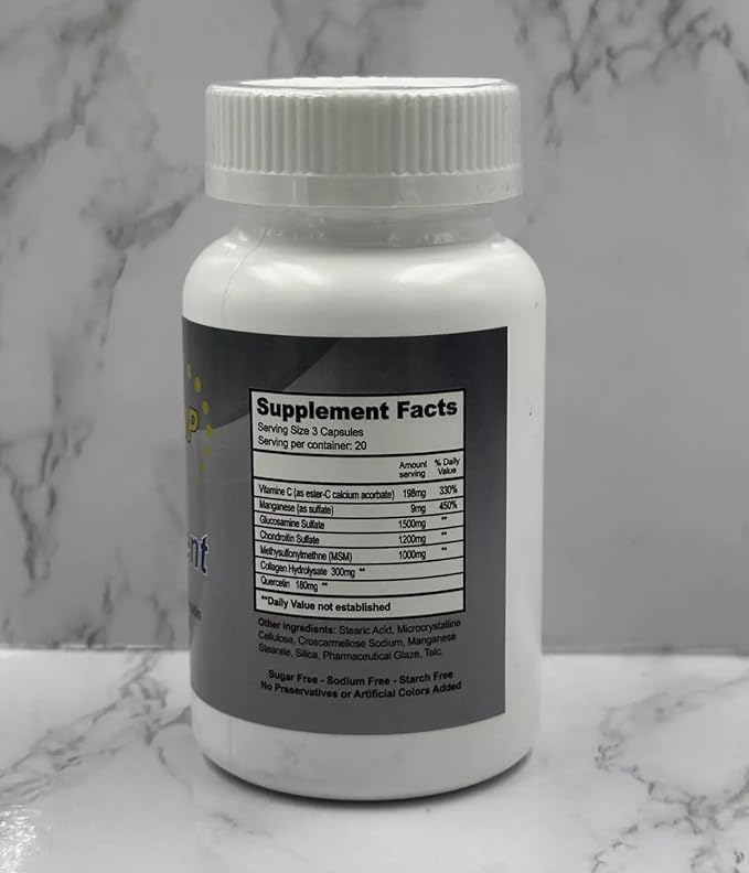 Top Ligament - Vegan Joint Health Supplement Supports Healthy Joints Tendons Elasticity and Glucosamine - Chondroitin - Vitamin CMineral and Enzyme Complex - 100 Vegetarian Tablets