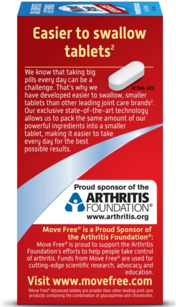 Move Free Advanced Plus MSM and Vitamin D3 80 tablets - Joint Health Supplement with Glucosamine and Chondroitin (Pack of 3)