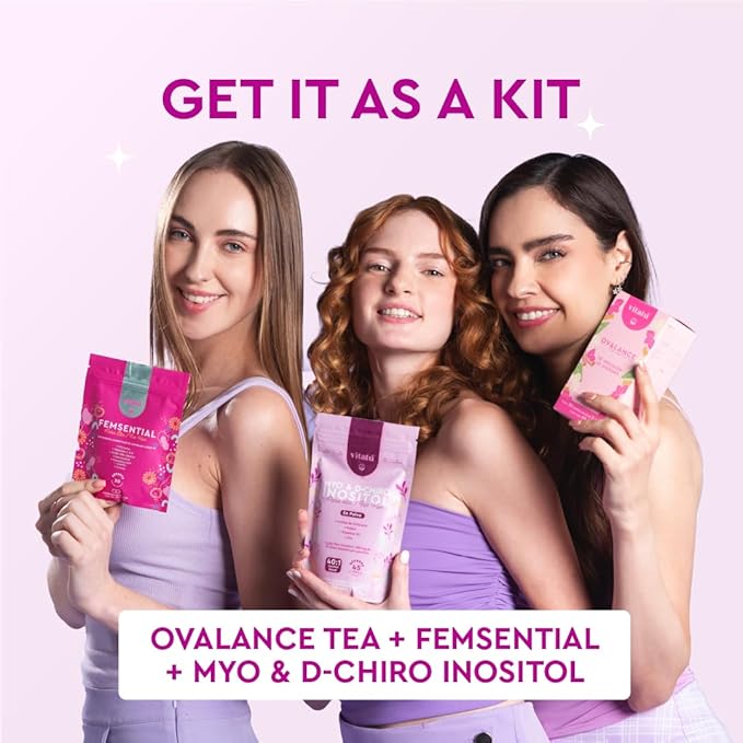 | Myo Inositol (4g) &amp D-Chiro Inositol (1g) Ideal Mix 40:1 | Duration 45 Days | with Folic Acid + Vitamin D3 + Zinc Powdered Dietary Supplement for Women (225 g)