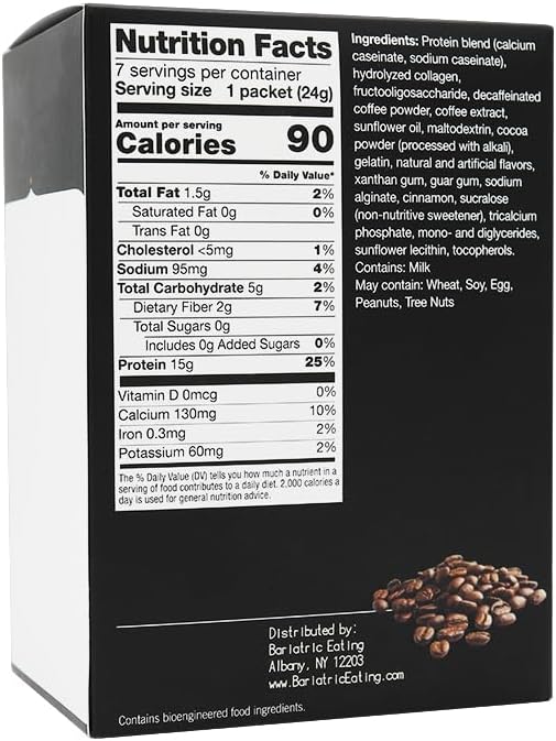 Bariatric Eating Inspire 15g Hot Protein Mix Decaf Cappuccino (6-Pack)