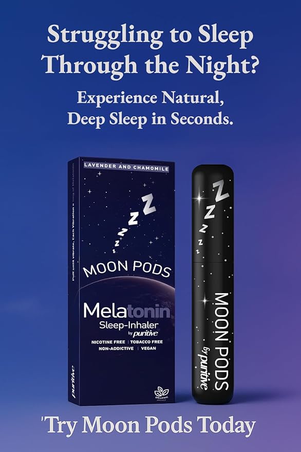 Melatonin Diffuser for Sleep Support – Natural Sleep Aid &amp Stress Relief Diffuser – Nicotine-Free Non-Habit Forming – Reusable &amp Portable Melatonin Diffuser – Lemon &amp Honey Aroma