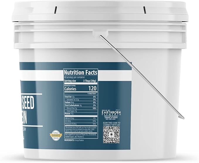 Earthborn Elements Soy Protein Hemp Seed Protein and Whey Protein Isolate Bundle 1 Gallon Bucket Each Protein Powders Workout Supplements