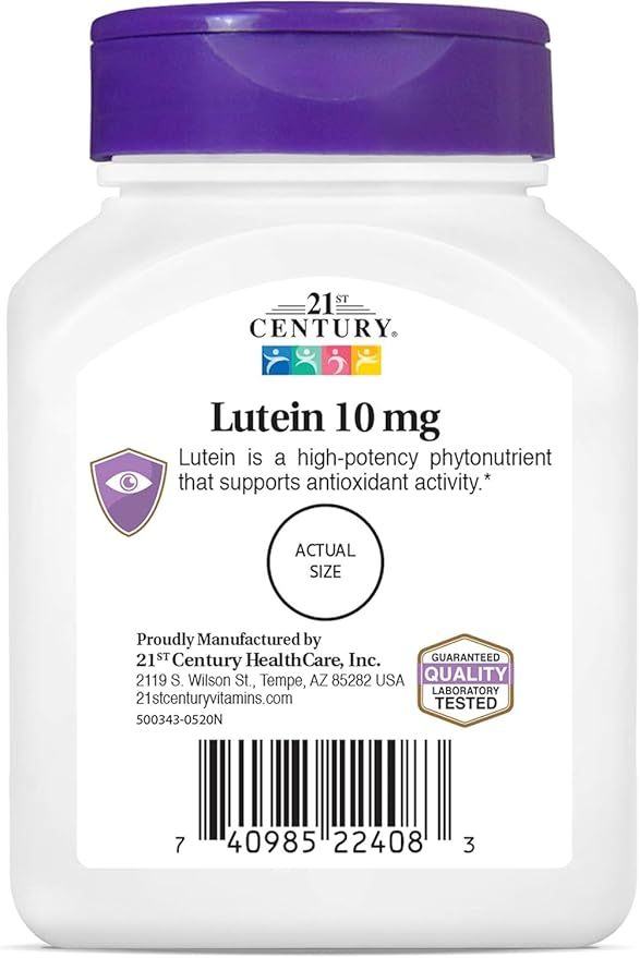 21st Century Lutein 10 mg - 60 Tablets Pack of 2