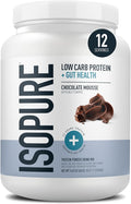 Isopure Protein + Gut Health &amp Immune Support Powder Chocolate Mousse 25g Whey Protein with Prebiotics &amp Vitamins 12 Servings (Pack of 1)