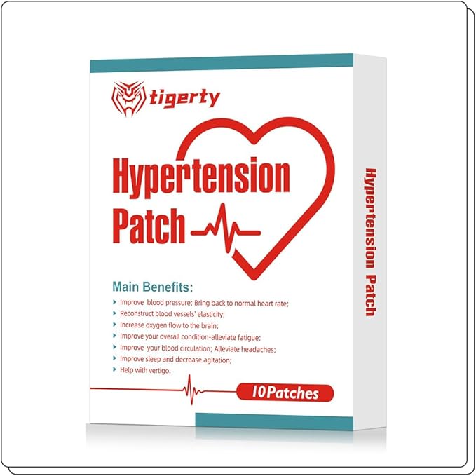 tigerty Herbal Transdermal Hypertension Patches Lowers Blood Pressure 10 Patches 100% Natural Improvement Sleep Relief Headaches