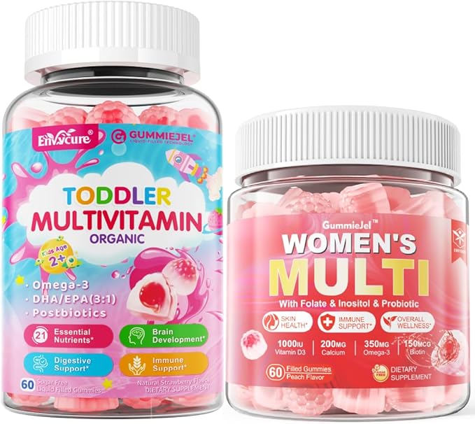 Women's Multivitamin + Organic Toddler Multivitamin Gummies 2 Pack