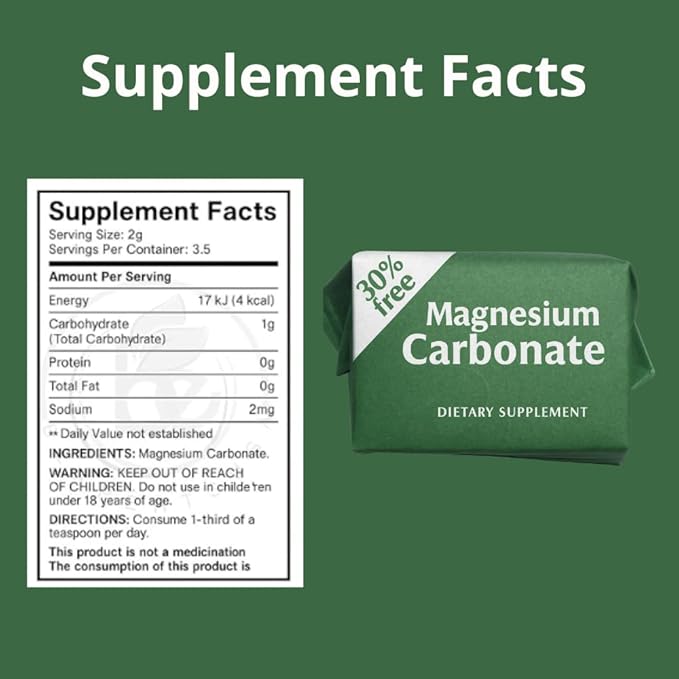 Magnesium Carbonate Cubes 7g | Pack of 4 | Pure Vegan Gluten-Free &amp Non-GMO Supplement | Made in Mexico | Carbonato de Magnesio Hecho en México | LENICO