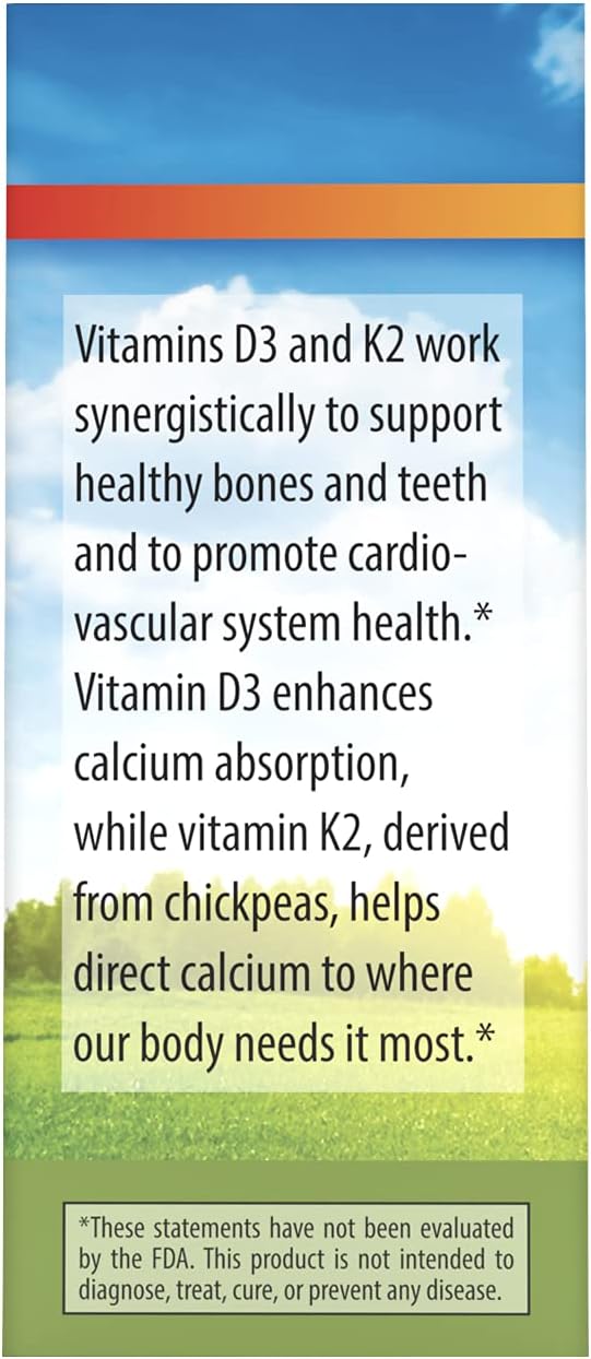 Carlson - Super Daily D3 + K2 125 mcg (5000 IU) Vitamin D3 90 mcg Vitamin K2 as MK-7 Bone Support 90 Liquid Drops (2.54 mL)