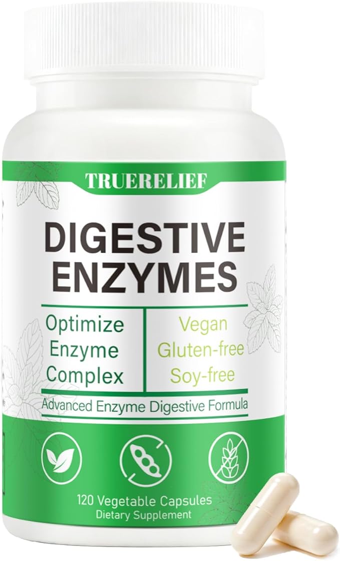 Digestive Enzyme Supplement containing Enzyme Blend - Supports Digestion of proteins carbohydrates fats and Dairy Products Brings Digestive Comfort - 60 Vegetarian Capsules (A Bottle of)