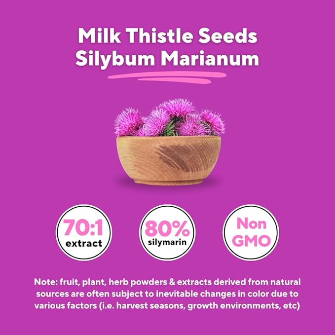 Vitapia Organic Milk Thistle Extract 70:1 Supplement - Liver Cleanse Detox &amp Repair Liver Health Support Antioxidants - 120 Vegan Capsules Non GMO Gluten Free