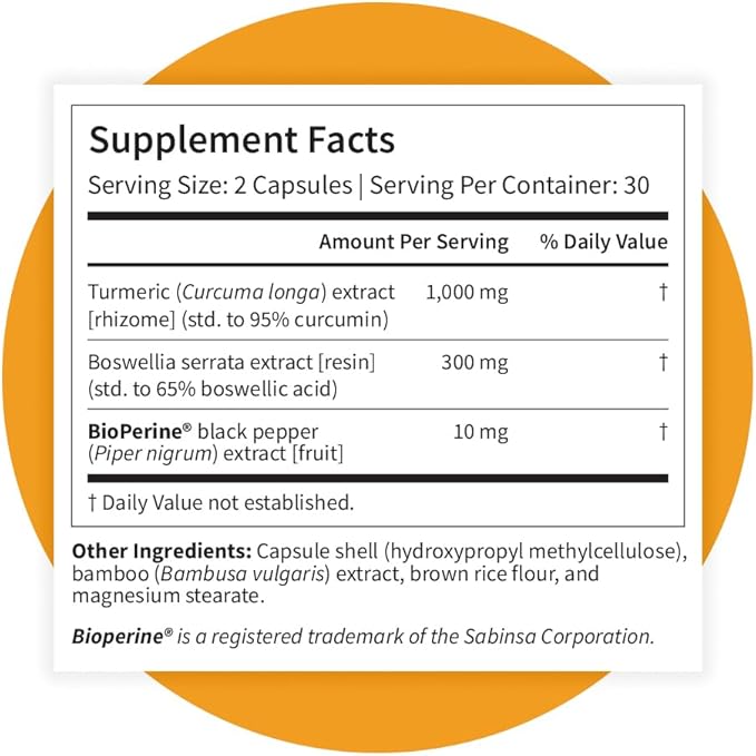 Pattern Wellness Turmeric Curcumin – 95% Curcuminoids with BioPerine® Black Pepper – Supports Joint Cognitive &amp Immune Health – Non-GMO Gluten Free – 60 Capsules