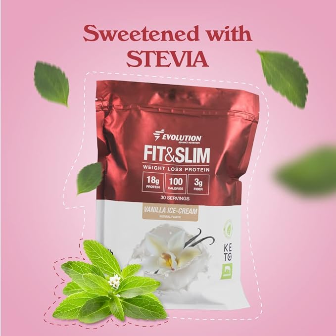 Evolution Advance Nutrition Fit &amp Slim Blend 2 Pounds + Resistance Loop Bands for Home Exercise – Grass Fed Whey Protein Powder Easy Digesting Keto Approved Non GMO Stevia Sweetened (Vanilla)