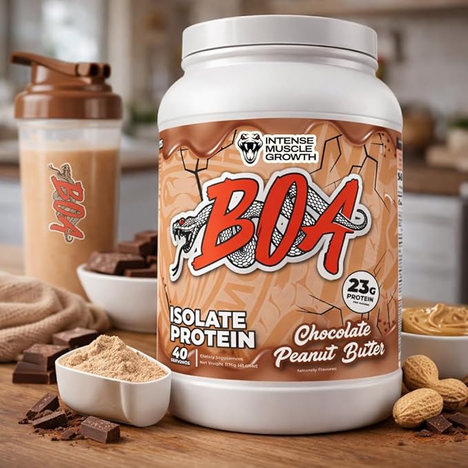 BOA Isolate Protein with Vitamin B6 and Zinc - Low-Sodium Whey Protein Isolate 23g of Protein per Scoop - (Chocolate Peanut Butter - 40 Servings)