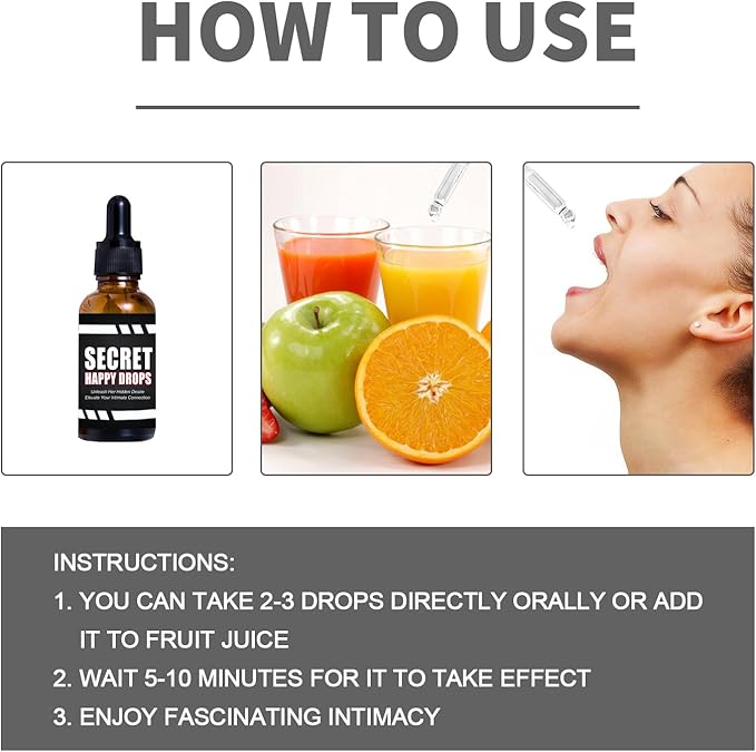 Secret Happy Drops Wellness Supplement for Men and Women Physical and mental pleasure physical comfortMeet your requirements 2 Bottles