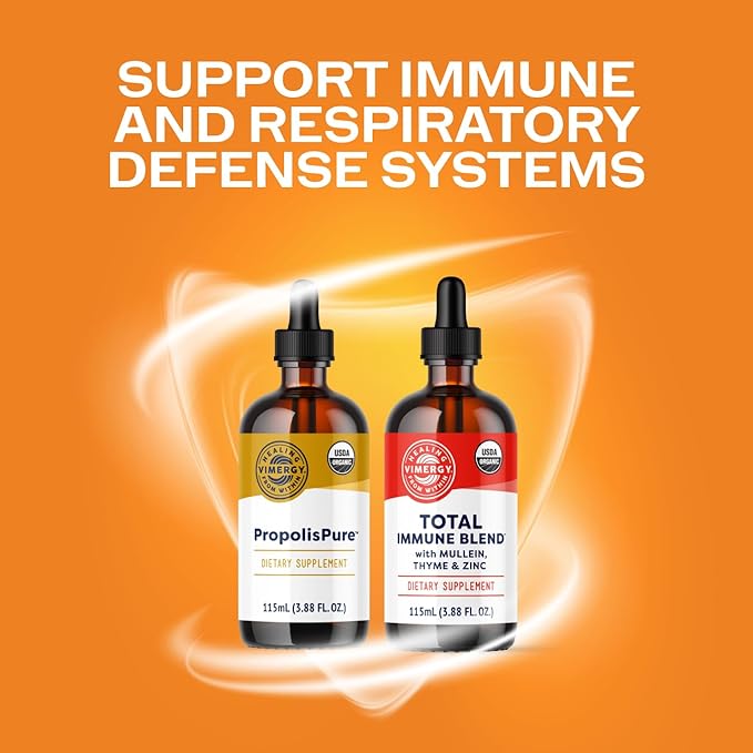 Vimergy Day-Night Immunity Kit* – 2-Part Liquid Supplement Kit with PropolisPure® &amp Total Immune Blend* – Fast-Absorbing 2 x 115ml – 2 x 57 Servings – Support Immune and Respiratory Defense Syste