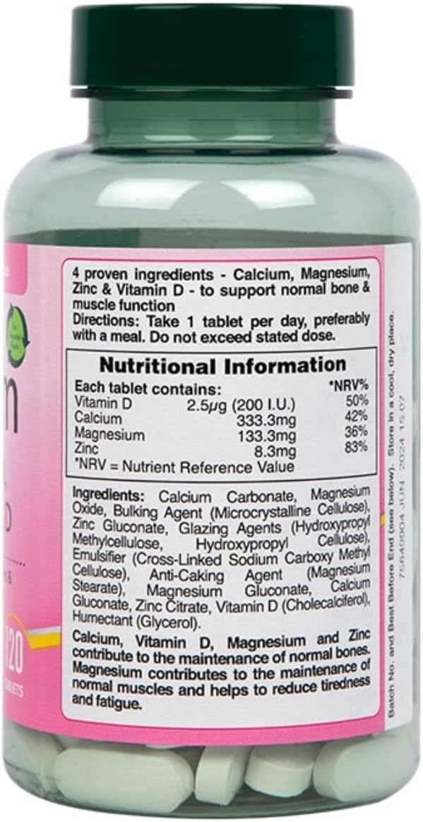 H and B Calcium + MagnesiumZinc &amp Vitamin D 120 Tablets