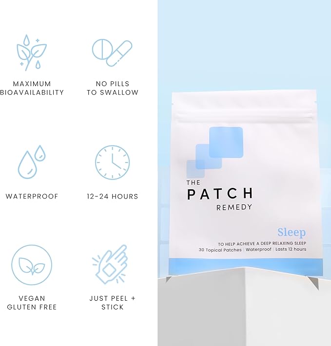 The Patch Remedy Sleep &amp Magnesium Bundle - (60 Patches) Natural Melatonin-Free Sleeping Patch &amp Magnesium Glycinate Patch Kit | Mineral &amp Sleep Support