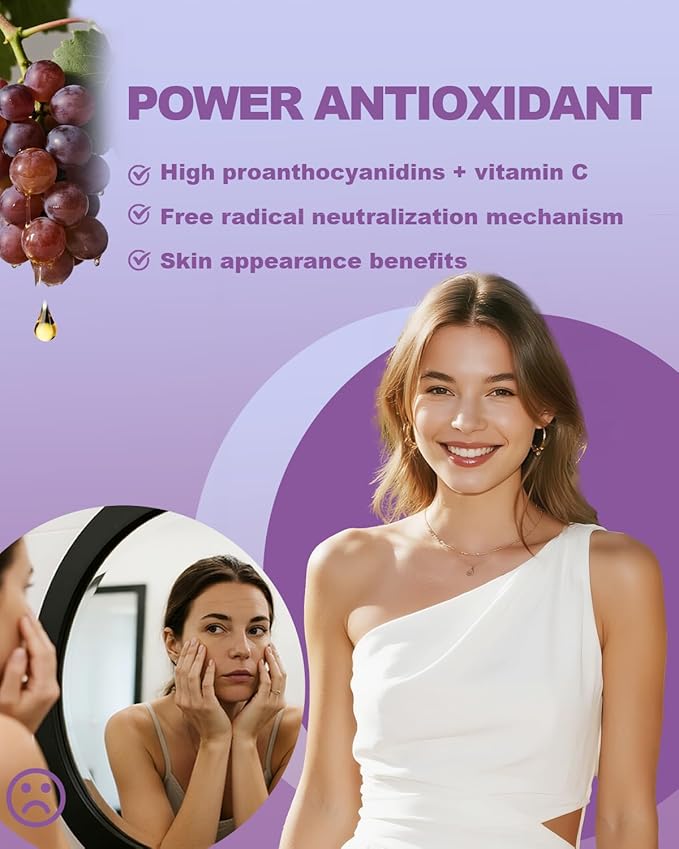 Natural Grape Seed Extract Drops-300 mg Grape Seed Extract Liquid Supplement Organic Moringa Oleifera Liquid Drops 1000mg Moringa Leaf Supplement