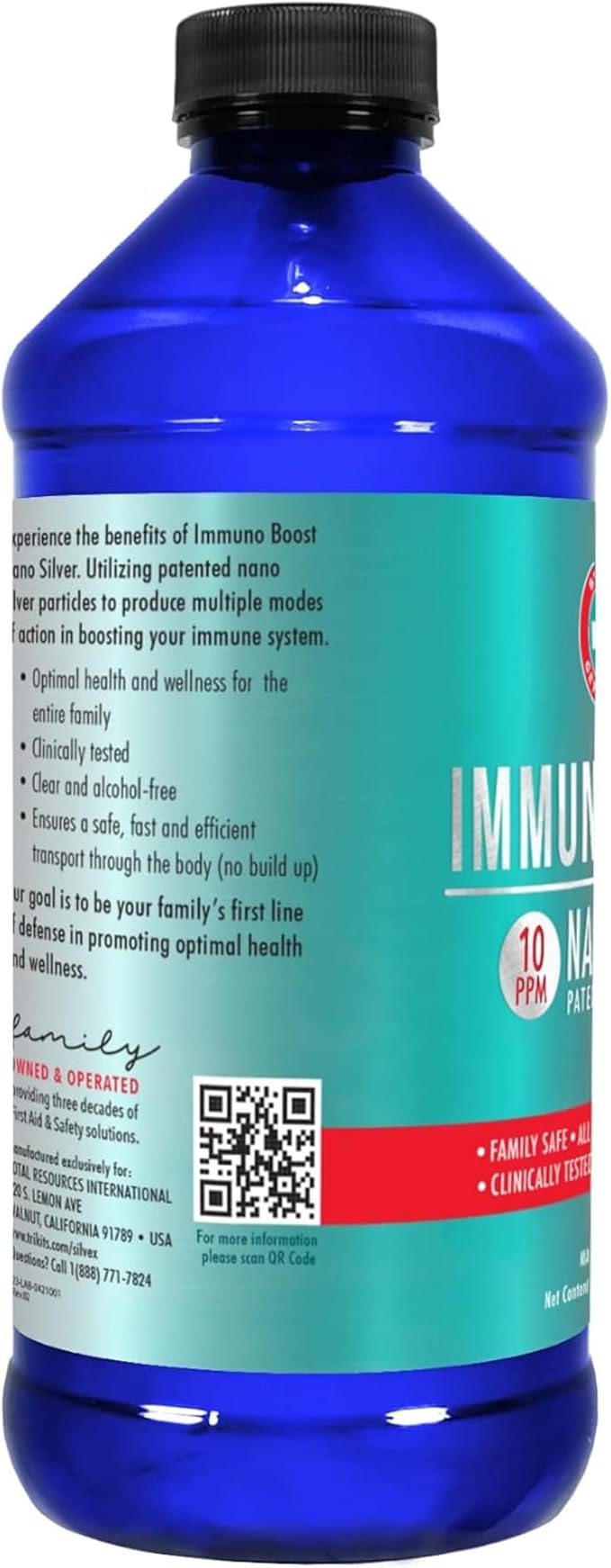 Be Smart Get Prepared Nano Silver Immuno Boost - 16 oz - Daily Immune Supplement for Family - Gluten Free Vegetarian - Made in USA (Pack of 2)