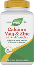 Nature's Way Calcium Magnesium &amp Zinc Mineral Complex Supports Bone Health &amp Muscle Function* Immune Support* 250 Capsules (Packaging May Vary)