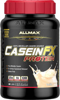 ALLMAX Casein-FX Protein Vanilla - 2 lb - 25 Grams of Slow-Release Protein Per Scoop - Low Carb &amp Zero Added Sugar - Approximate 27 Servings