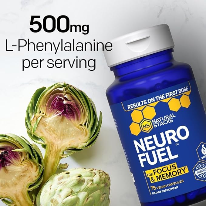 NATURAL STACKS MagTech Magnesium + NeuroFuel Nootropic Bundle - Supports Relaxation Focus &amp Brain Health* - 165 Total Capsules
