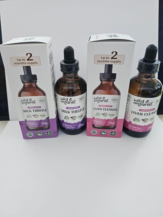 Wild &amp Organic Milk Thistle Tincture 4 fl oz &amp Liver Cleanse Tincture 4 fl oz