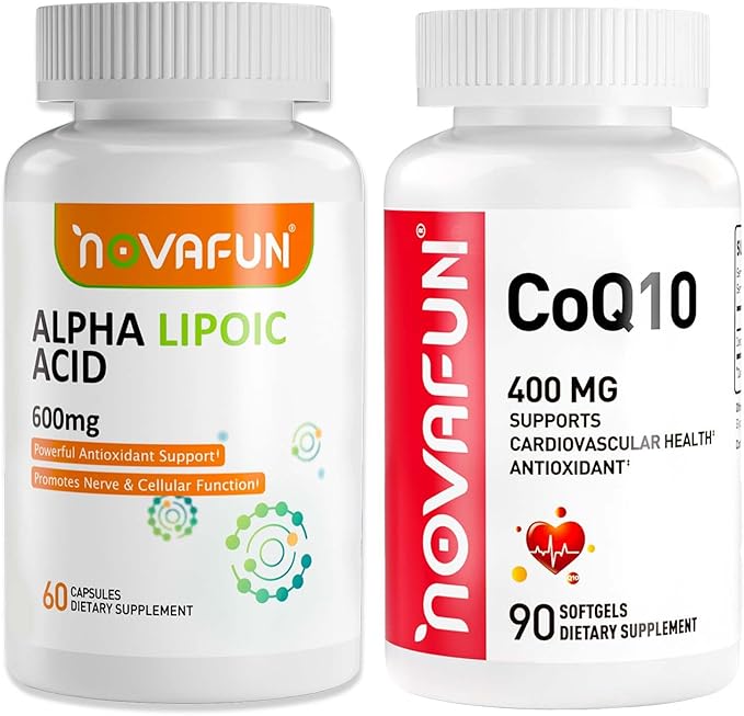 ALA &amp CoQ10 Capsules 2-Pack Bundle – Supports Advanced Antioxidant Action &amp Cellular Energy for Adults